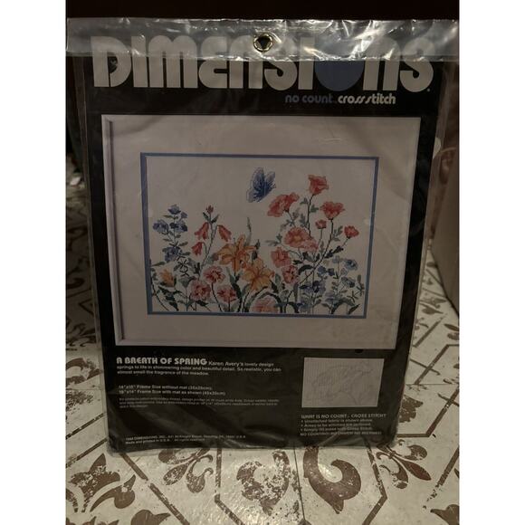 NIP Dimensions No Count Cross Stitch A Breath of Spring 14"x10" Floral - Picture 1 of 3